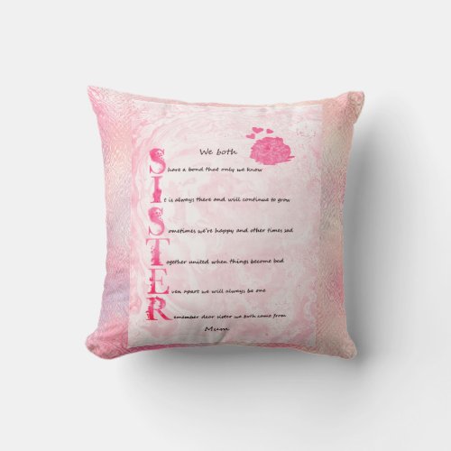 Sister Cushion Poem