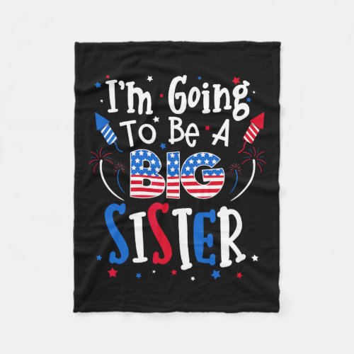 Sister Cute 4th Of July Pregnancy Announcement Gif Fleece Blanket