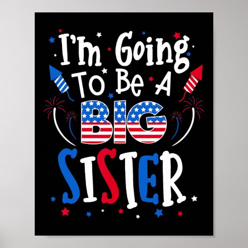 Sister Cute 4th Of July Pregnancy Announcement Gif Poster