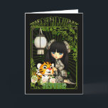 Sister Cute Birthday Card With Moonies China Doll<br><div class="desc">Sister Cute Birthday Card With Moonies China Doll And Tiger</div>