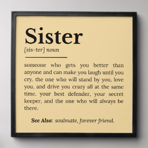 Sister Definition: Best Friend, Confidante Peel And Stick Photo Tile