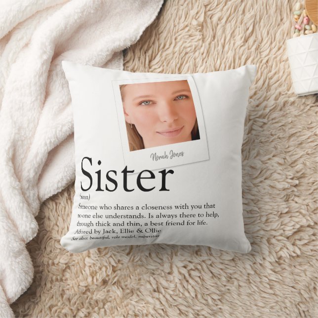 Sister Definition Modern Photo Throw Pillow (Blanket)