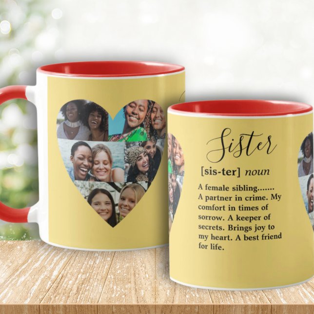 Sister Definition Photo Heart Collage Colorful Mug (Creator Uploaded)