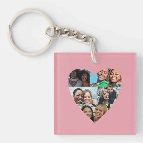Sister Definition Photo Heart Collage Keychain