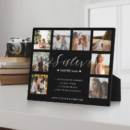 Sister Definition Script Photo Collage Keepsake Plaque