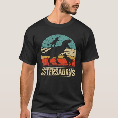 Sister Dinosaur T Rex Sistersaurus 2 Kids Family M T_Shirt