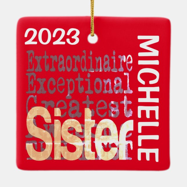 Sister Extraordinaire CUSTOM Ceramic Ornament (Back)