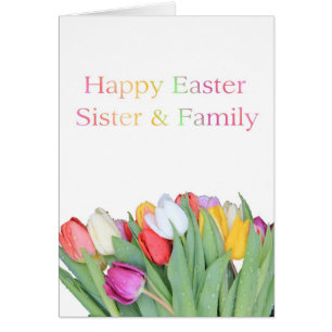 Sister + Family Happy Easter Tulip card