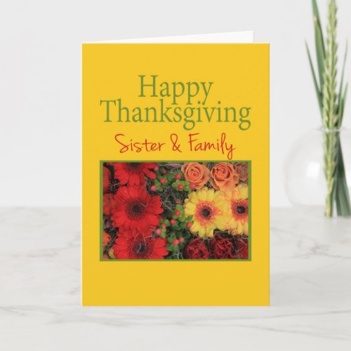 Sister  Family Thanksgiving Card