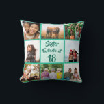 Sister fantastic at 18 birthday photo collage throw pillow<br><div class="desc">👉 Put a smile on a face with this awesome 18th birthday sister photo collage throw pillow! - Simply click to personalize this design 🔥 My promises - This design is unique and is designed with you in mind 🙏 Thank you for supporting my small business - If you would...</div>