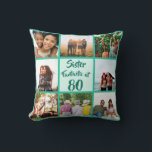 Sister fantastic at 80 birthday photo collage throw pillow<br><div class="desc">👉 Put a smile on a face with this awesome 80th birthday sister photo collage throw pillow! - Simply click to personalize this design 🔥 My promises - This design is unique and is designed with you in mind 🙏 Thank you for supporting my small business - If you would...</div>