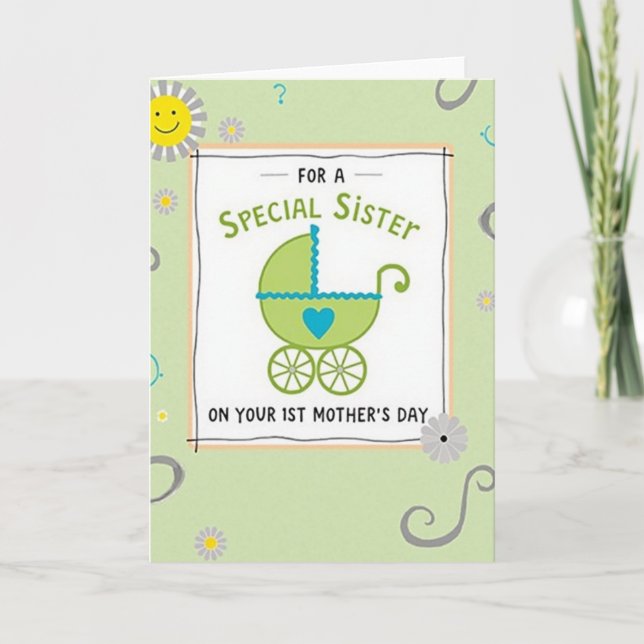 Sister First Mothers Day Art Card (Front)