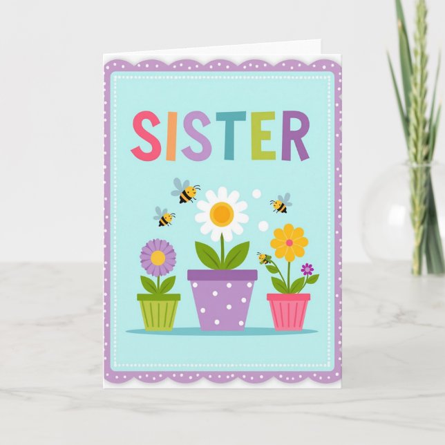 Sister Floral Mothers Day Card (Front)