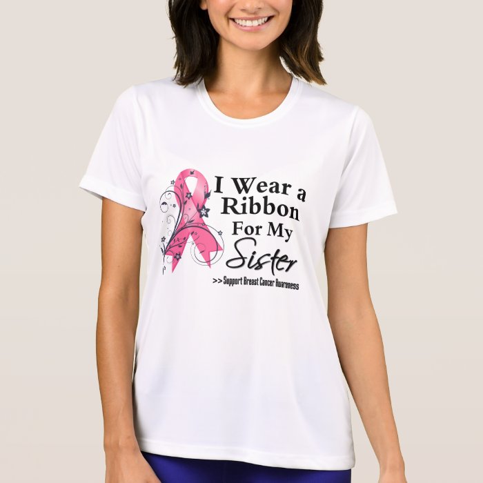 Sister Floral Ribbon   Breast Cancer Tshirt