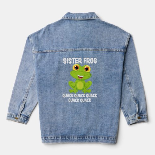 Sister Frog Animal Pun Love Amphibian Toad Frogs H Denim Jacket