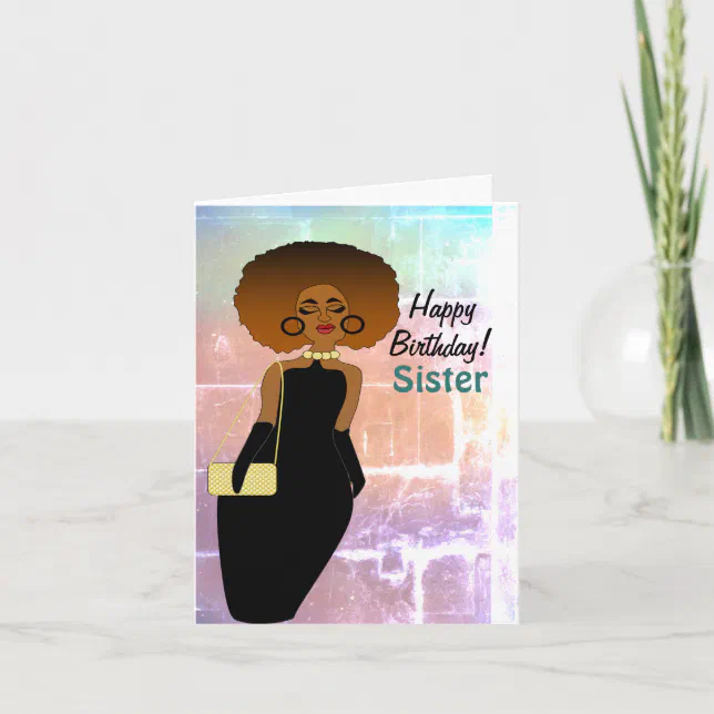 Sister Funny African American Happy Birthday Card 