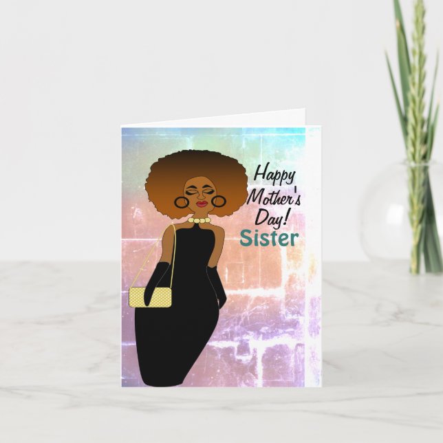 Sister Funny African American Mother's Day Card (Front)