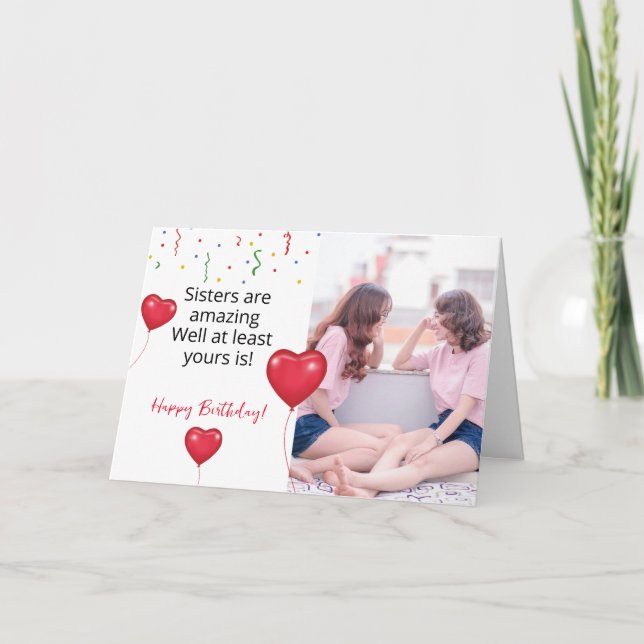 Sister Funny Birthday Card (Front)
