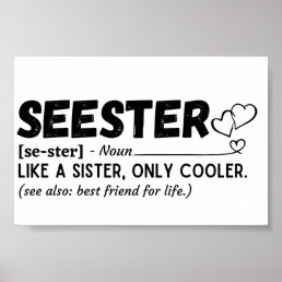 Sister Funny Seester definition Poster