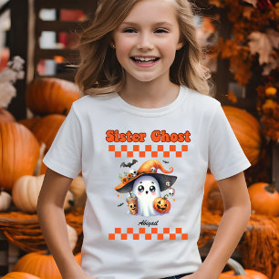 Sister Ghost Personalized Name Halloween Gift T-Shirt