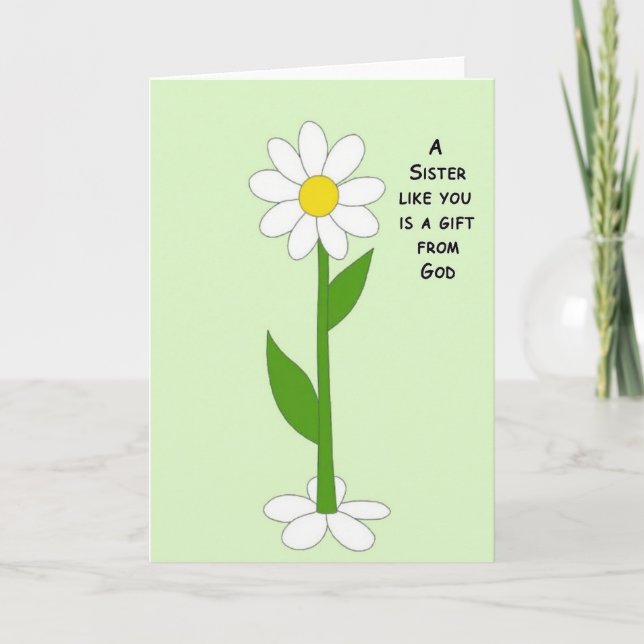 Sister Gift Floral Art Card (Front)