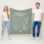 Sister Gift I Wish You Lived Next Door Photo Fleece Blanket<br><div class="desc">Celebrate the cherished bond you share with your sister with our "I Wish You Lived Next Door" Photo Sage Green Fleece Blanket, a heartfelt and personalized gift that will wrap her in warmth and the memories you've created together. This luxurious sage green fleece blanket serves as a canvas for your...</div>