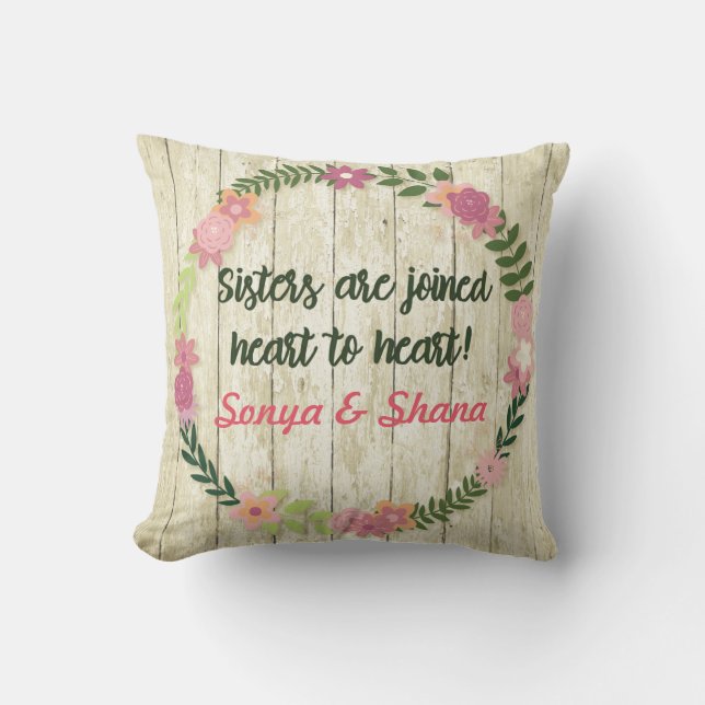 Sister Gift with Quote Pillow Personalized Present (Front)