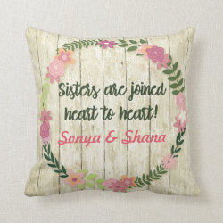 Sister Gift with Quote Pillow Personalized Present