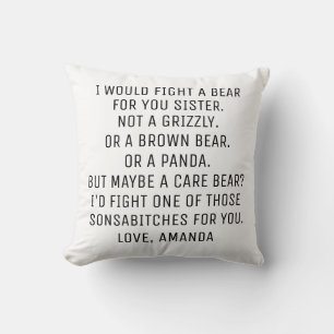 Sister gifts, funny sister gift, sister throw pillow