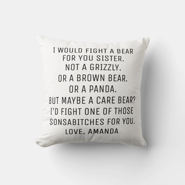 Sister gifts, funny sister gift, sister throw pillow (Front)