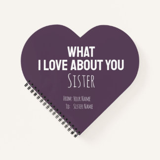 Sister Gifts Modern Simple Keepsake Cute Unique Notebook
