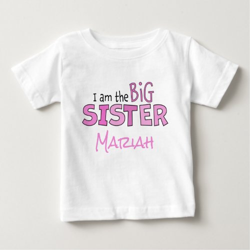 Sister Girly Pink Modern Typography Cute Baby T_Shirt