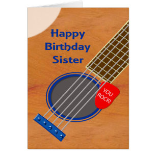 Sister Guitar Player Birthday Cards
