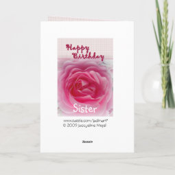 SISTER - Happy 50th - 59th Birthday - Pink Rose Card | Zazzle