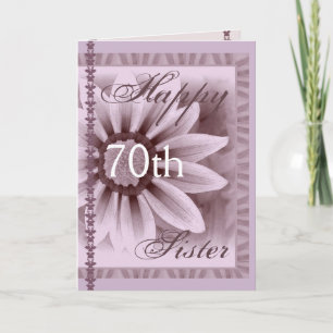 SISTER - Happy 70th Birthday - LAVENDER Flower Card
