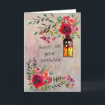 SISTER Happy Birthday with Flowers Card<br><div class="desc">Say Happy Birthday to your sister with a stunning floral card --  with opportunity to personalize messages.</div>