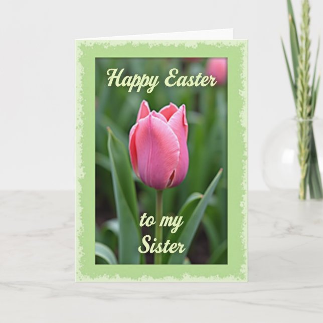 Sister Happy Easter Flower Card (Front)