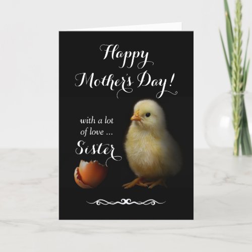 Sister  Happy Mothers Day _ Baby Chick Card