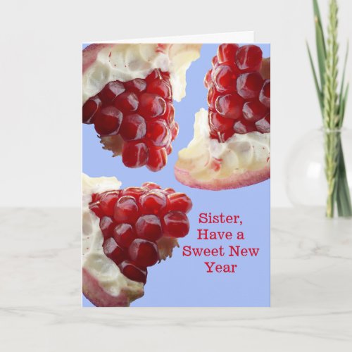 Sister Happy Rosh Hashanah with Pomegranate Holiday Card