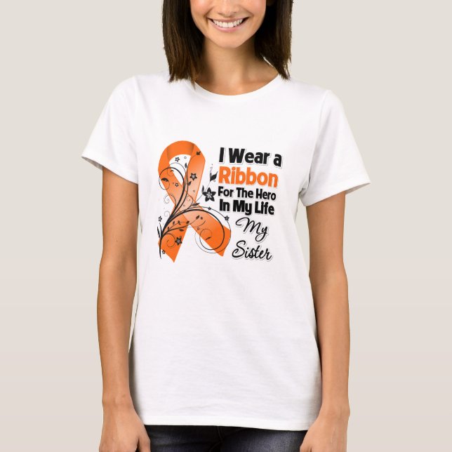 Sister Hero in My Life Leukemia T-Shirt (Front)