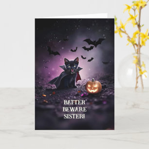 Sister Humorous Funny Halloween Cute Card