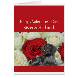 Sister & Husband Glossy Grizzly Valentine Cards