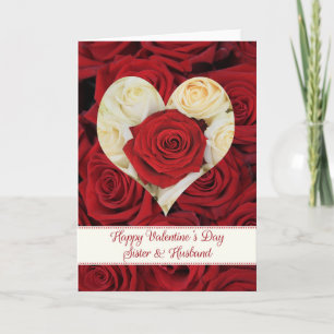 Sister & Husband  Happy Valentine's Day Roses Holiday Card