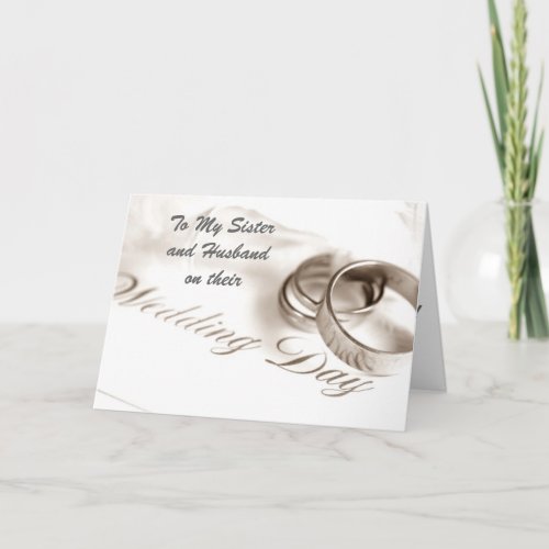 SISTERHUSBAND ON WEDDING DAY CARD