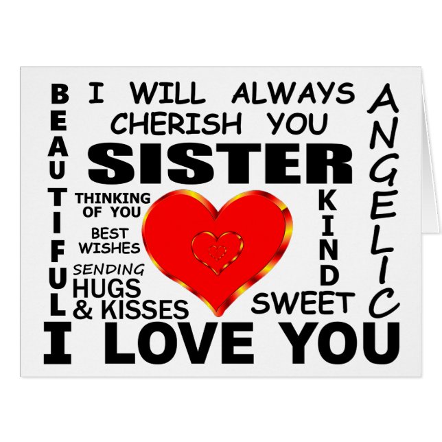 Sister I Love You Cards (Front Horizontal)