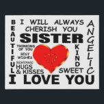 Sister I Love You Faux Canvas Print<br><div class="desc">Sister I Love You</div>