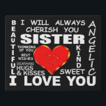 Sister I Love You Faux Canvas Print<br><div class="desc">Sister I Love You</div>