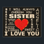 Sister I Love You Wood Wall Art<br><div class="desc">Sister I Love You</div>