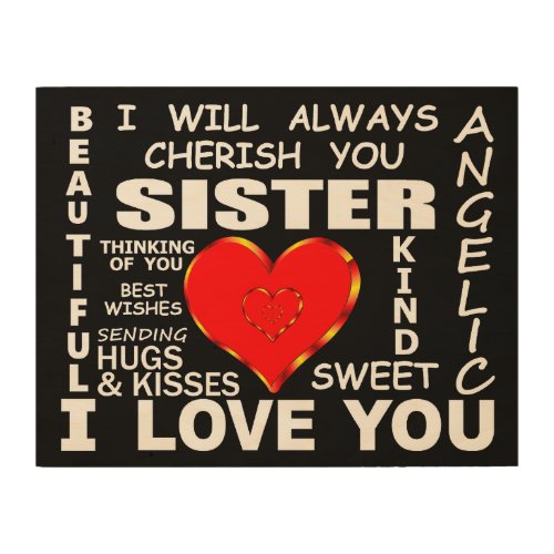 Sister I Love You Wood Wall Art