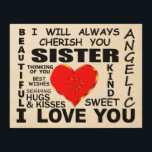 Sister I Love You Wood Wall Art<br><div class="desc">Sister I Love You</div>